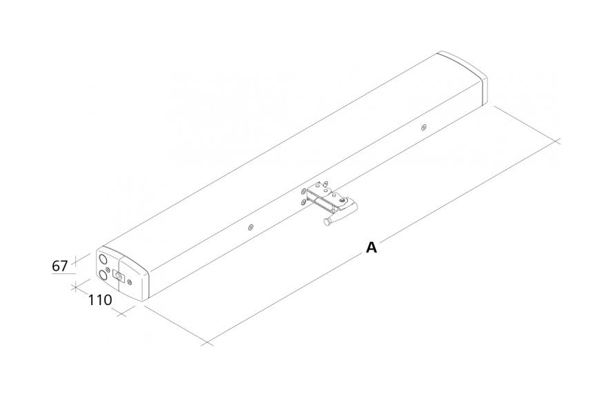 Wymiary siłownika CDP 1500-BSY+ i CDP 1500-K-BSY+
